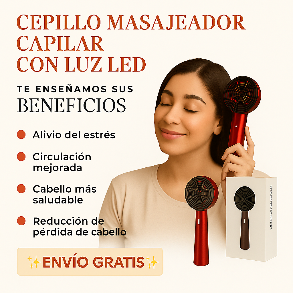 Cepillo Anticaída LED 🌿 | Estimula el Crecimiento y Relaja | Envío Gratis