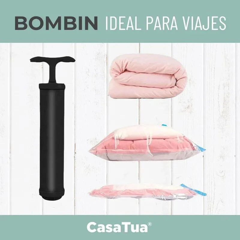 5 Bolsas al Vacío + Bomba Portátil ¡Con Envío Gratis! 🚚