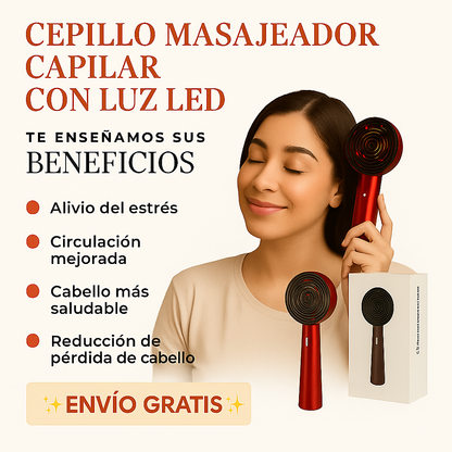 Cepillo Anticaída LED 🌿 | Estimula el Crecimiento y Relaja | Envío Gratis